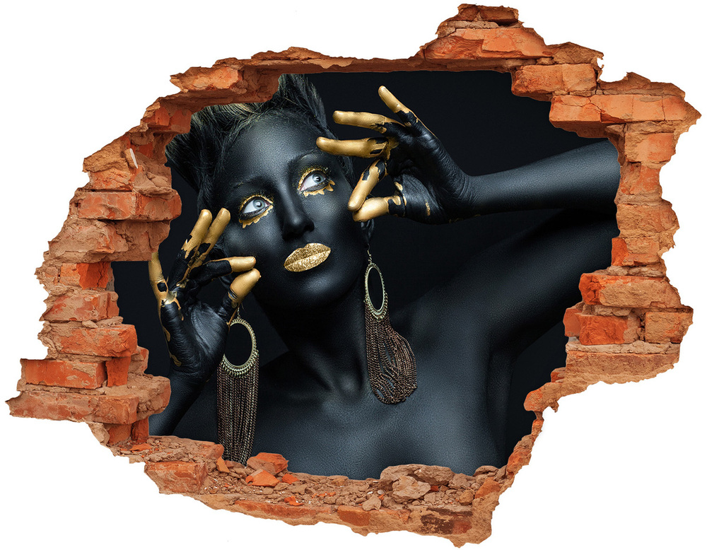 Fototapeta dziura na ścianę Kobieta w czerni