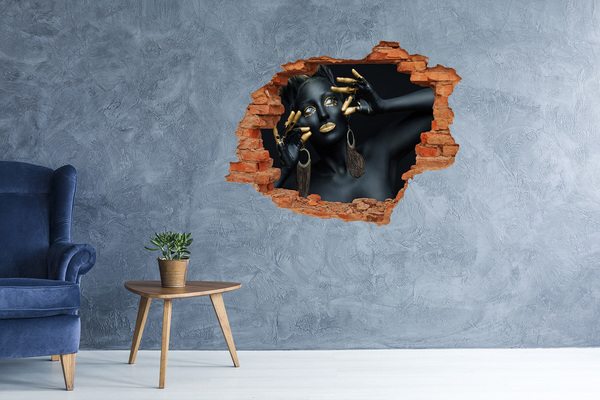 Fototapeta dziura na ścianę Kobieta w czerni