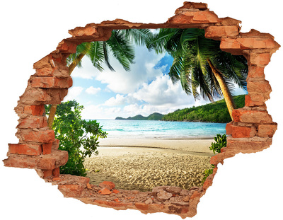 naklejka fototapeta 3D widok Palmy na plaży