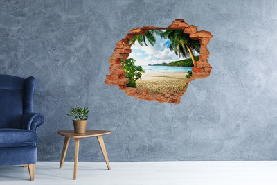 naklejka fototapeta 3D widok Palmy na plaży