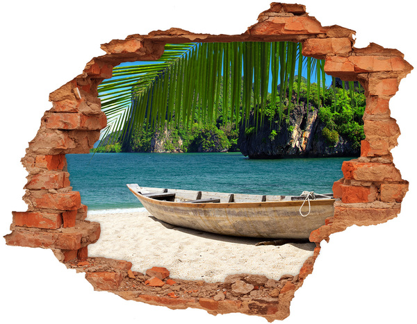 naklejka fototapeta 3D na ścianę Łódka na plaży