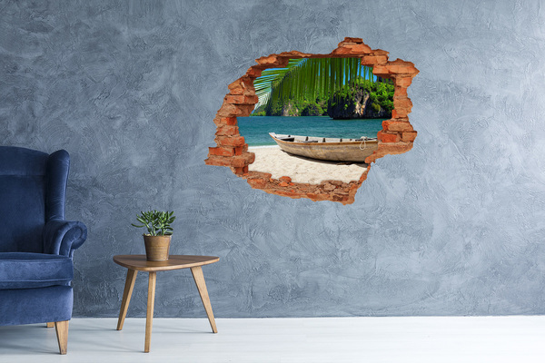 naklejka fototapeta 3D na ścianę Łódka na plaży