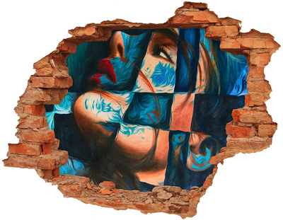 Fototapeta dziura na ścianę Kobieta abstrakcja
