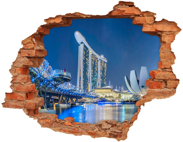 naklejka fototapeta 3D na ścianę Singapur nocą