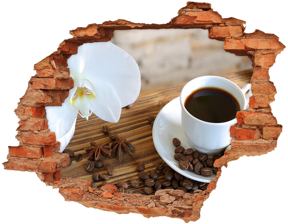 Naklejka 3D dziura okleina Filiżanka kawy