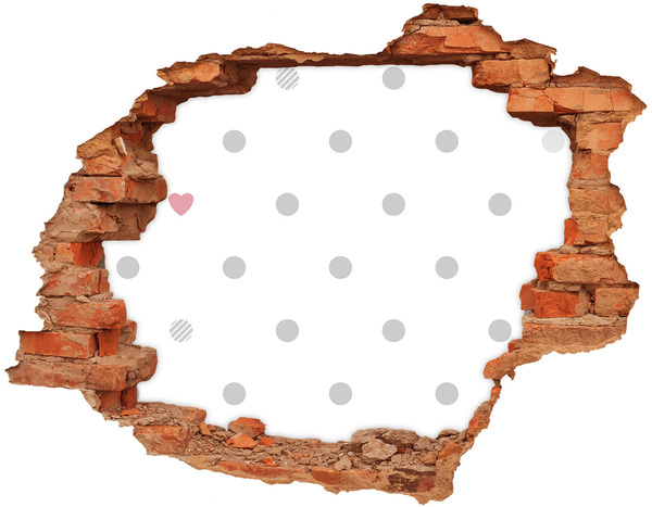 Fotoobraz dziura na ścianę Kropki i serca