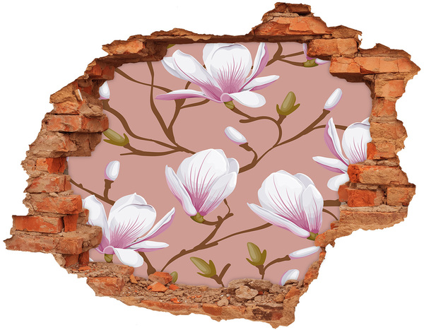 Naklejka 3D dziura na ścianę beton Magnolia