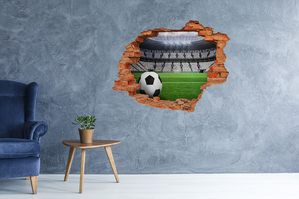 Fototapeta dziura na ścianę 3d Piłka na stadionie