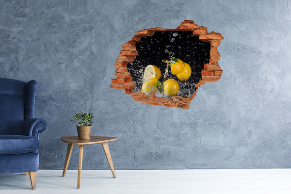 Naklejka 3D dziura okleina Cytrynowa eksplozja w wodzie