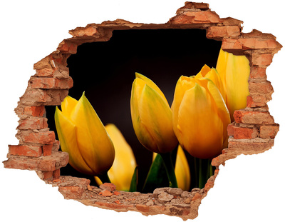 Samoprzylepna dziura naklejka Żółte tulipany