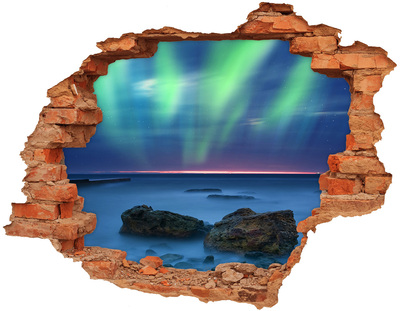 Foto zdjęcie dziura na ścianę Zorza polarna