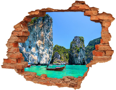 naklejka fototapeta 3D widok Łódki Tajlandia