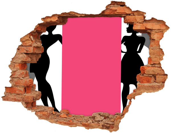 Dziura 3d fototapeta naklejka Stylowa postać w dziurze w ścianie