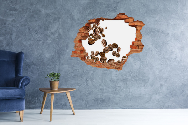 Naklejka dziura na ścianę beton Kawa w powietrzu