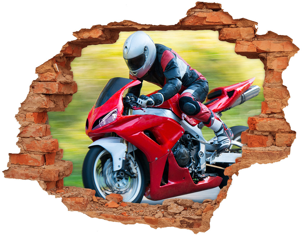 Foto zdjęcie dziura na ścianę Motocykl