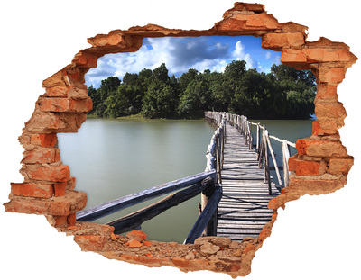 Samoprzylepna dziura na ścianę Drewniany most