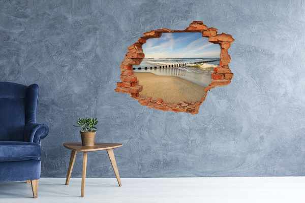 naklejka fototapeta 3D Plaża nad Bałtykiem