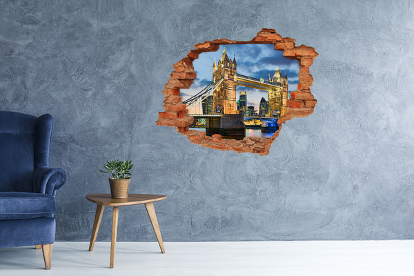 Fototapeta dziura na ścianę 3d Tower Bridge Londyn