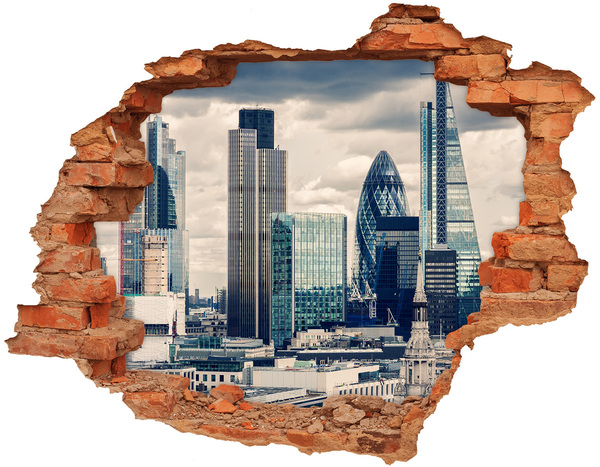 Fototapeta dziura na ścianę 3d Widok na nowoczesne miasto