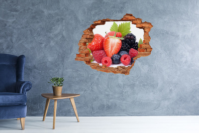 Naklejka dziura na ścianę beton Owocowy raj za ścianą