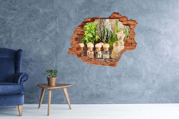 Naklejka 3D dziura okleina Ziołowy zakątek w kuchni