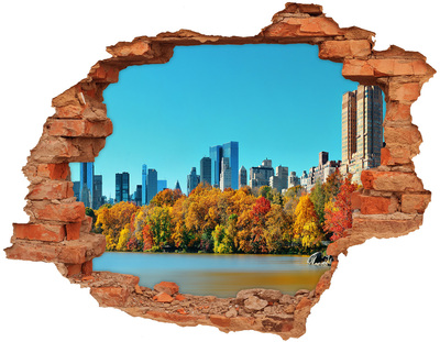 Fototapeta dziura na ścianę 3d Nowy Jork jesienią