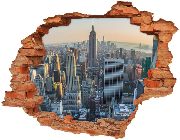 Fototapeta dziura na ścianę 3d Manhattan Nowy Jork