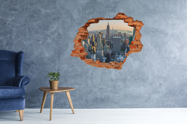 Fototapeta dziura na ścianę 3d Manhattan Nowy Jork