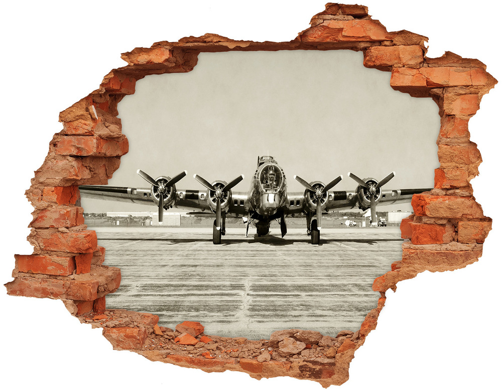 Foto zdjęcie dziura na ścianę Stary bombowiec