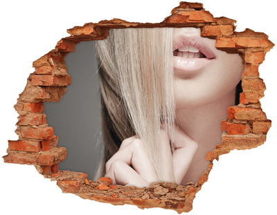 Fotoobraz dziura na ścianę Piękna blondynka