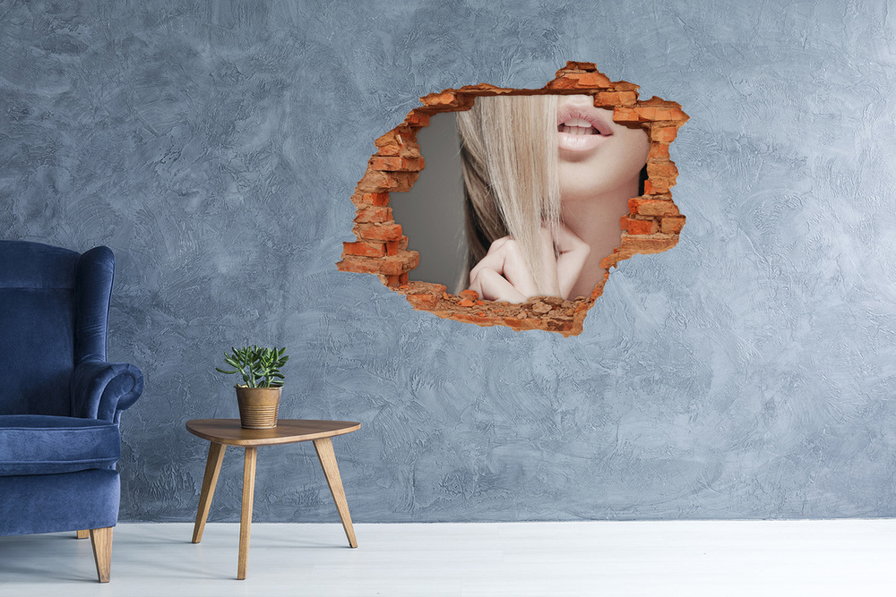 Fotoobraz dziura na ścianę Piękna blondynka