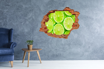 Naklejka 3D dziura okleina beton Świeże limonki w betonie