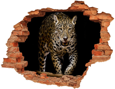 Dziura 3d fototapeta naklejka Jaguar
