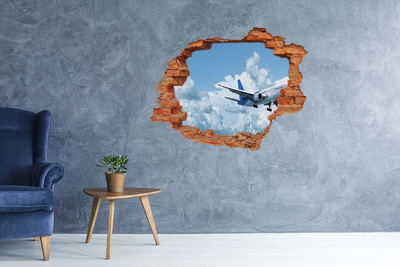 Foto zdjęcie dziura na ścianę Samolot na niebie