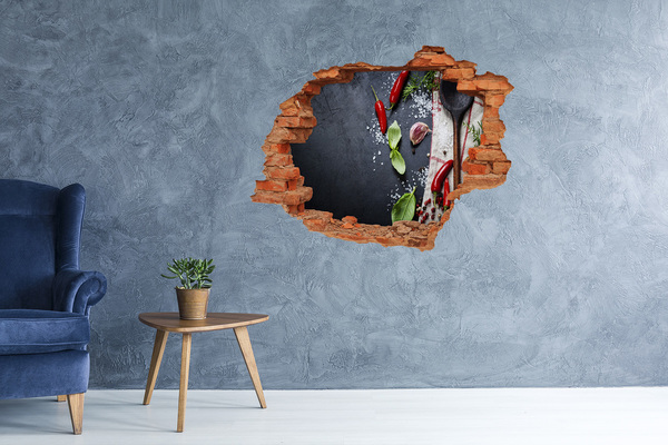 Naklejka 3D dziura na ścianę Kuchnia pełna smaku