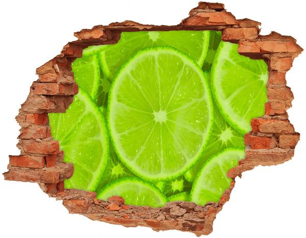 Naklejka dziura na ścianę beton Limonki