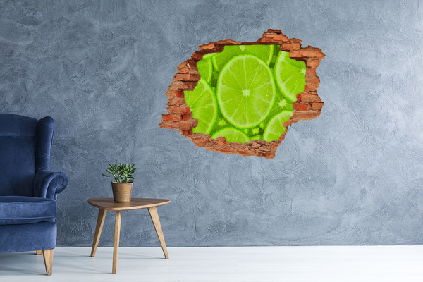 Naklejka dziura na ścianę beton Limonki