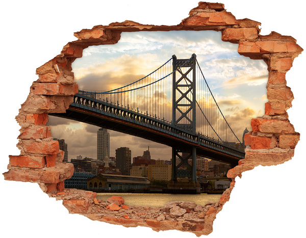 Fototapeta dziura na ścianę 3d Most Philadelphia