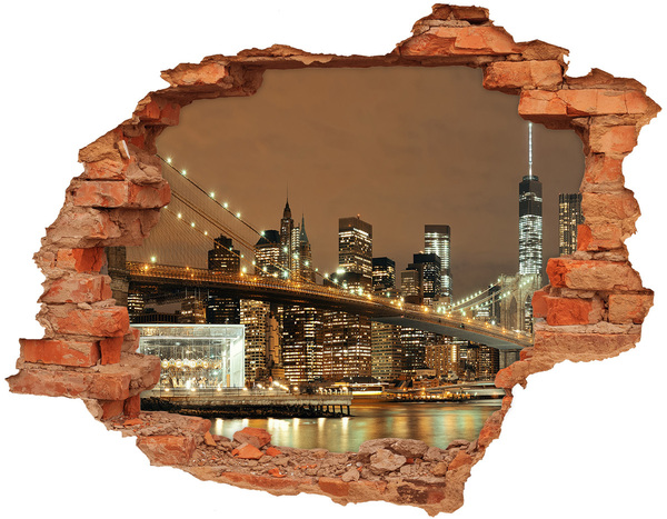 Fototapeta dziura na ścianę 3d Manhattan Nowy Jork