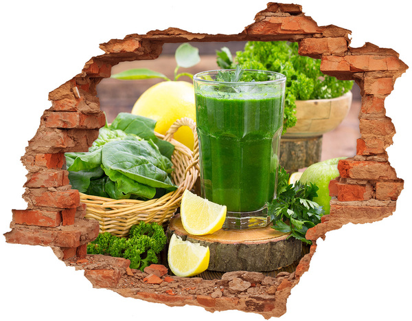 Naklejka 3D dziura okleina Zielony koktajl w naturalnym otoczeniu