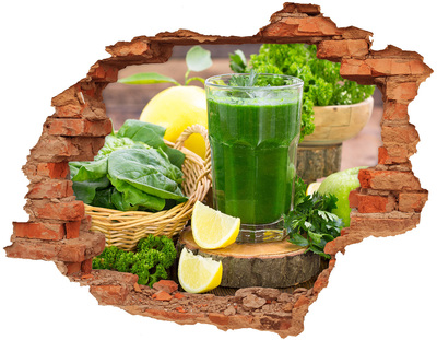 Naklejka 3D dziura okleina Zielony koktajl w naturalnym otoczeniu