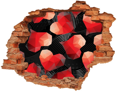 Fotoobraz dziura na ścianę Geometryczne serca