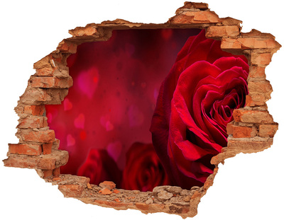 Samoprzylepna dziura Czerwona róża serca