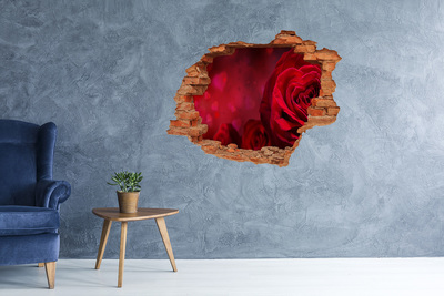 Samoprzylepna dziura Czerwona róża serca
