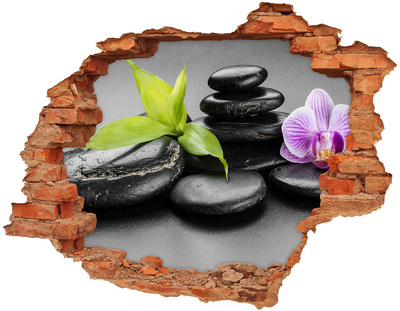 Samoprzylepna dziura naklejka Relaksujący widok z kamieniami i roślinami