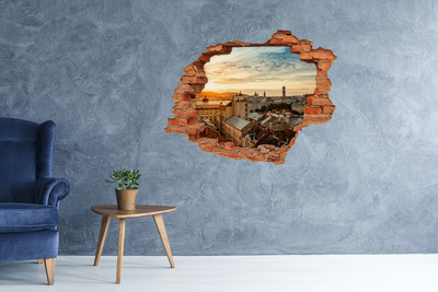Fototapeta dziura na ścianę 3d Wschód słońca Lwów
