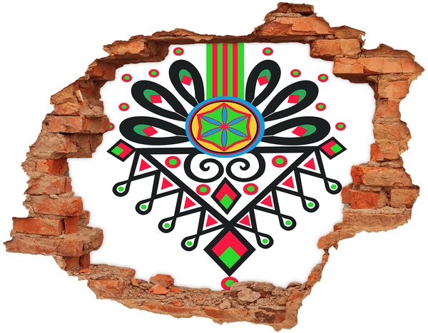 Dziura 3d fototapeta na ścianę Kolorowy wzór folkowy