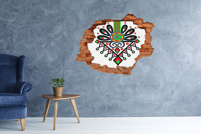 Dziura 3d fototapeta na ścianę Kolorowy wzór folkowy