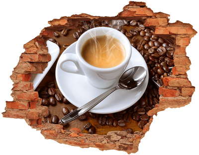 Naklejka dziura na ścianę Aromatyczna kawa