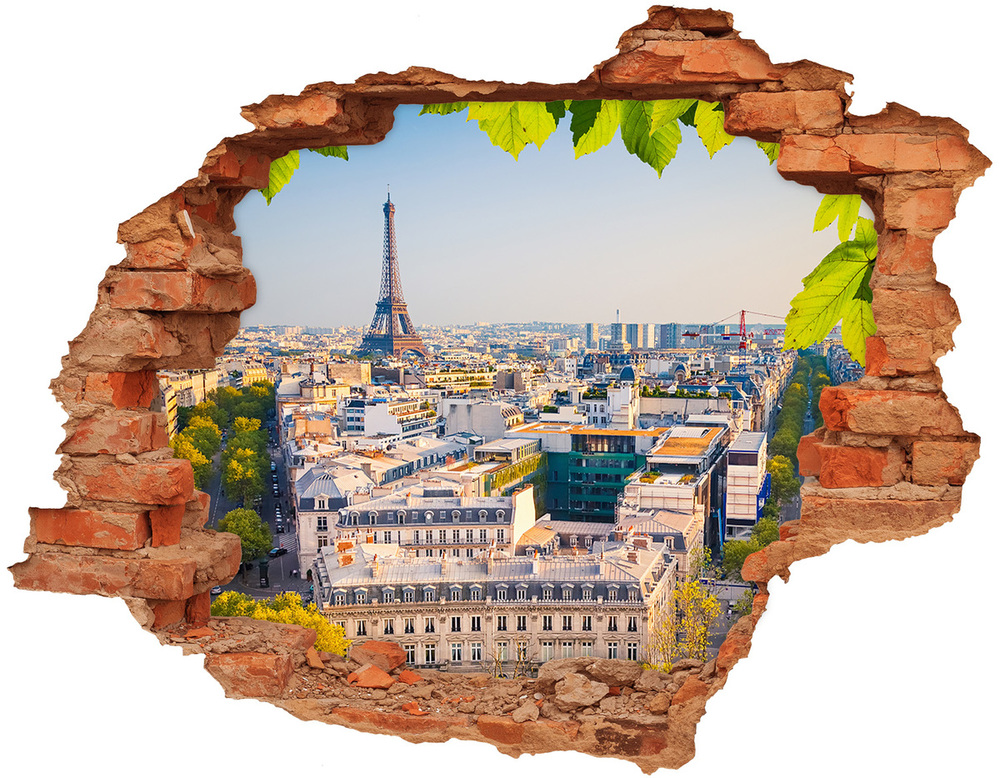 Fototapeta dziura na ścianę 3d naklejka Paryż